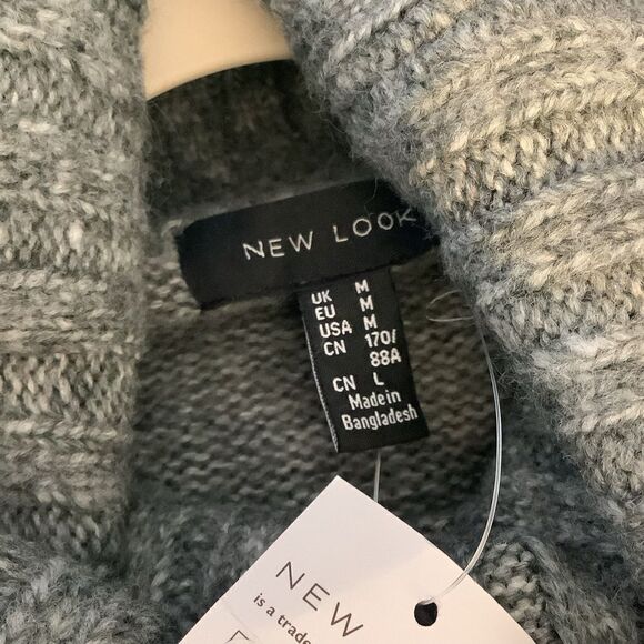 NWT ❤️ New Look Soft Gray Sweater Dress - Picture 8 of 8